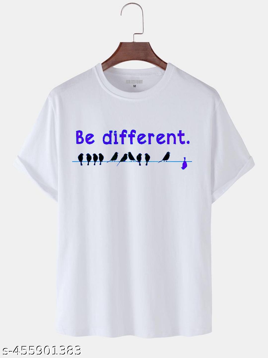Unisex White "Be Different" Graphic Printed T-Shirt
