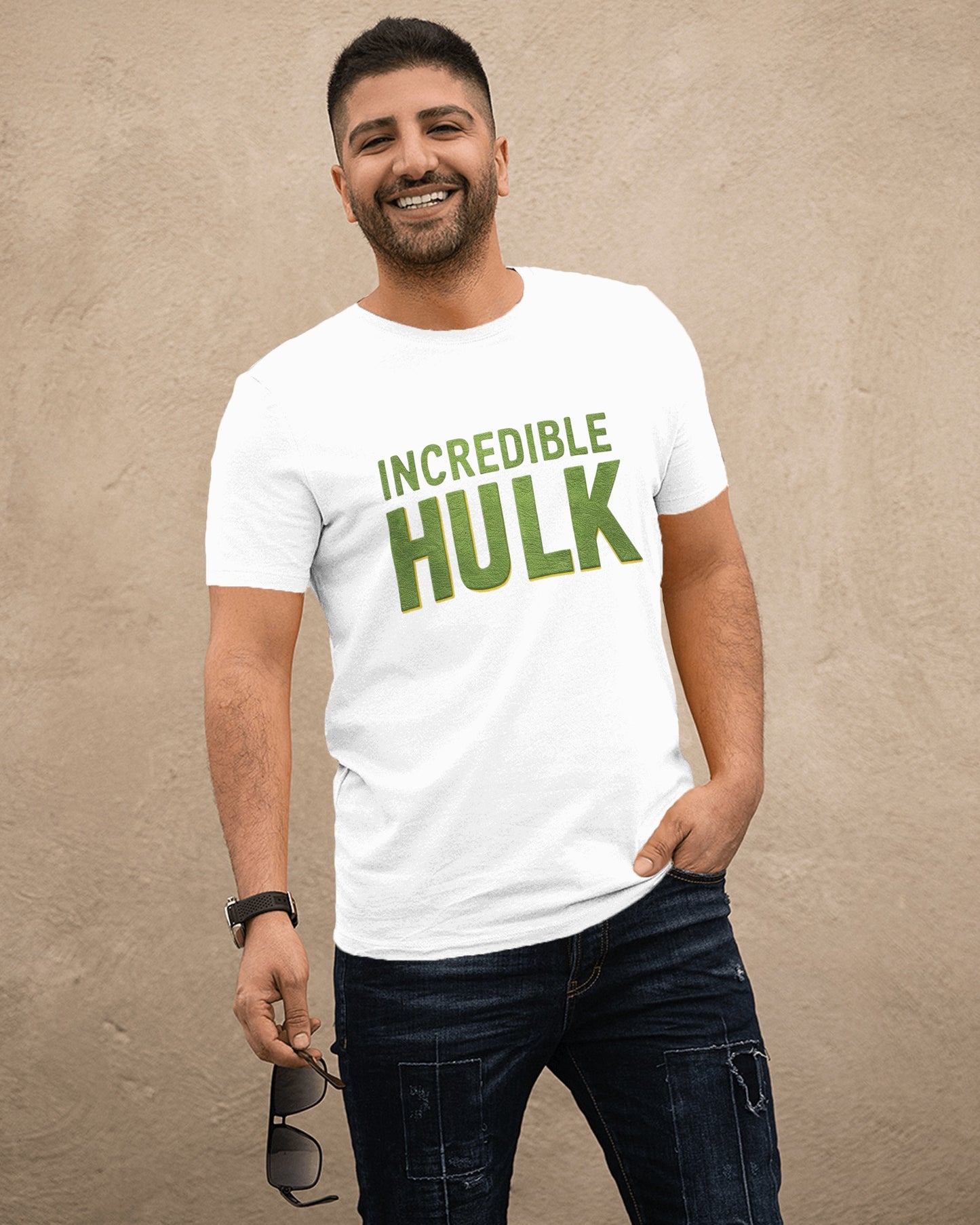 Mint Green "Incredible Hulk" Graphic T-Shirt for Men