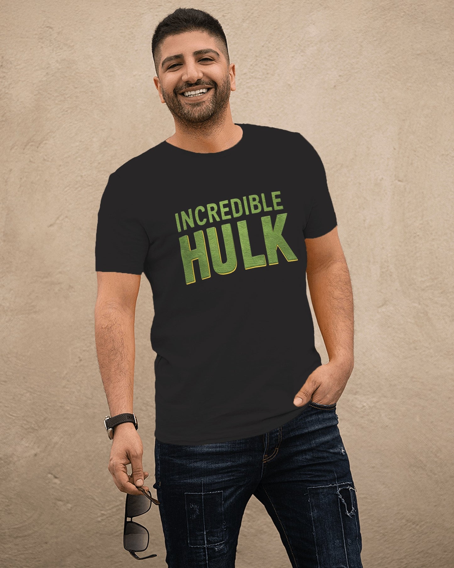 Mint Green "Incredible Hulk" Graphic T-Shirt for Men