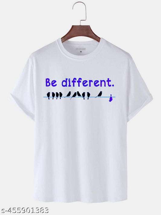 Unisex White "Be Different" Graphic Printed T-Shirt