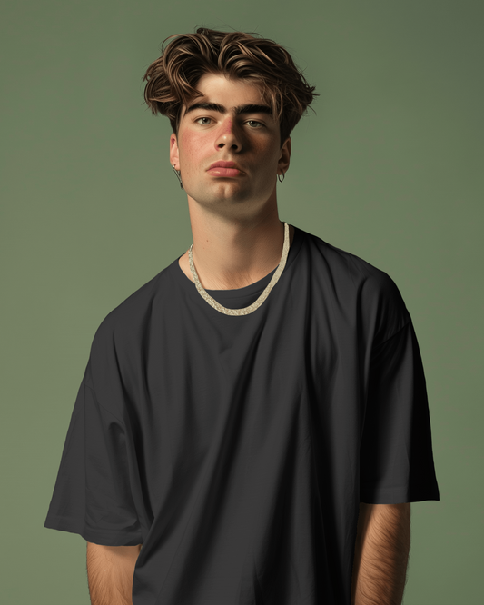 Oversized Black T-Shirt for Men – Urban Streetwear Style